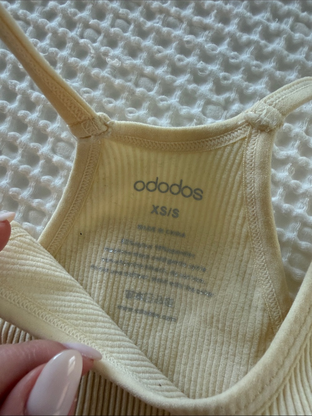 Ribbed Cream Racerback Tank Top - Picture 3 of 3